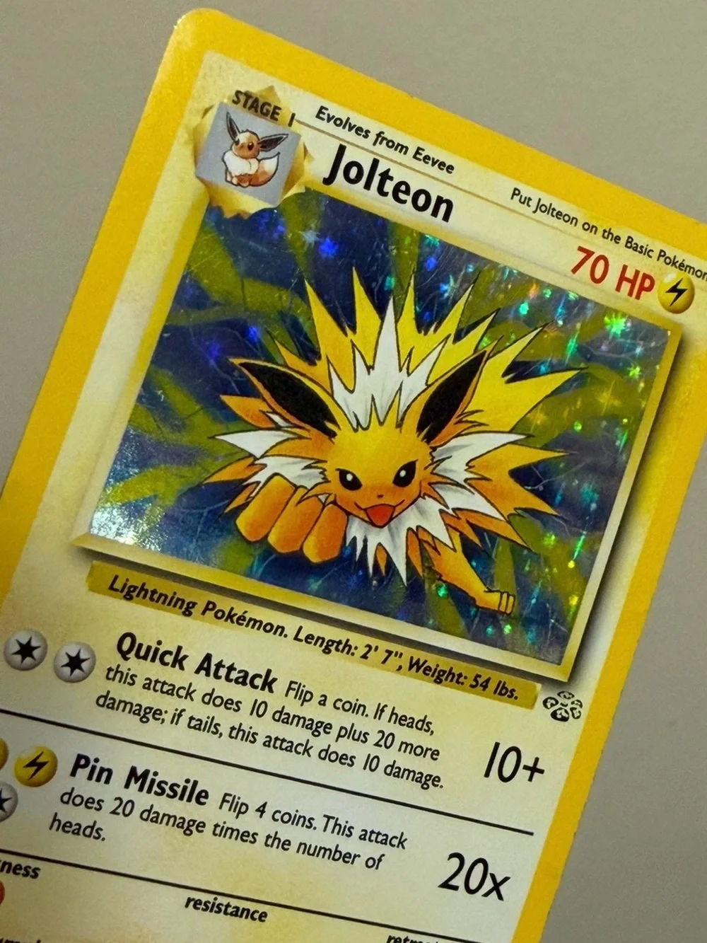 Vintage Holo Jungle Jolteon Card